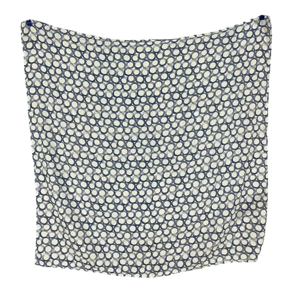 Aden & Anais Blue Circle Muslin Swaddle Baby Blanket 100% Cotton